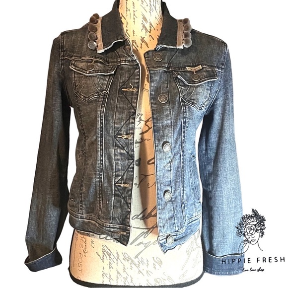 Hydraulic ‘Road Trip’ Stretch Denim Embellished Jean Jacket Size S - Picture 2 of 7